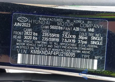 2023 Hyundai Ioniq 5 Sel from USA, damaged, VIN KM8KNDAF4PU216095
